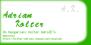 adrian kolter business card